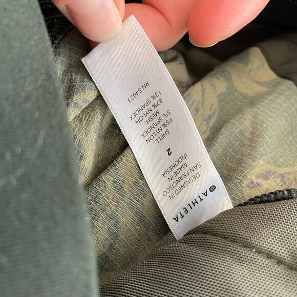 Athleta Women's Pants Trekkie North Printed Jogger Floral Leaf Ripstop Green 2 - Picture 8 of 10